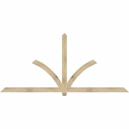 Ekena Millwork Redmond Rough Sawn Timber Gable Bracket, Douglas Fir, 108"W x 49"H x 2"D x 4"F, 11/12 Pitch GBW108X49X0204RED00RDF